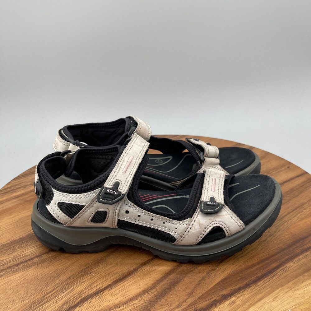 Ecco Yucatan Sandals Womens Size 9 / 40 Tan Leather Casual Hiking Walking Shoes